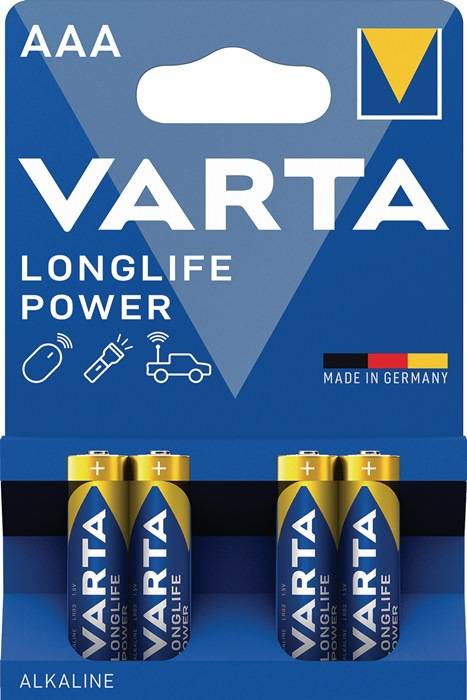Varta Consumer Batteries GmbH & Co. KGaA Batterie Longlife Power 1,5 V AAA-AM4-Micro 1240 mAh LR03 4903 4 St./Bl. 490312