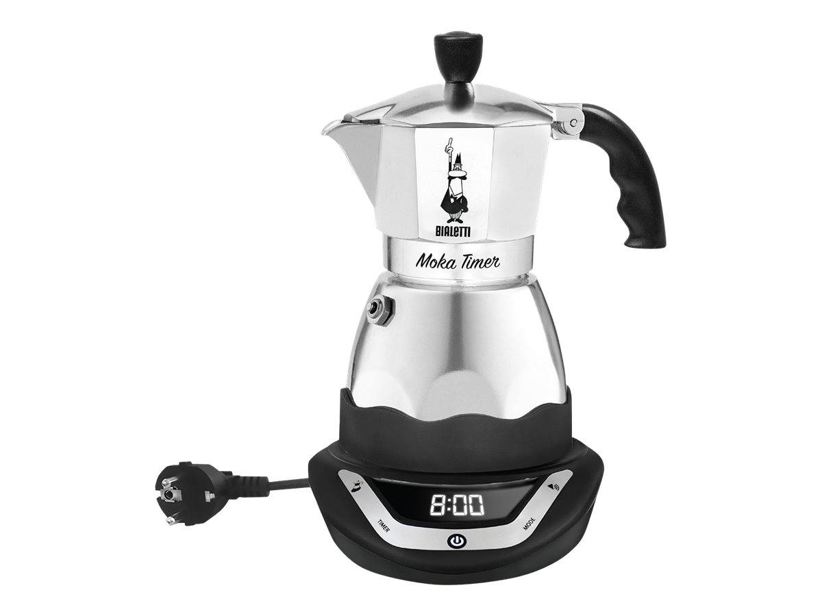 Bialetti EASY TIMER, Elektrische Espressokanne, Gemahlener Kaffee, Schwarz-0