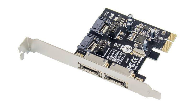 MicroConnect 2 port SATA3.0 PCIe card Main chip : ASM1061 2 x external eSATA3 + 2x, internal SATA-0