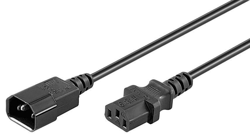 MicroConnect Power Cord C13-C14 10m Black Extension Cable,10A/250V H05VV-F3x1mm2 CU, Female-Male-0