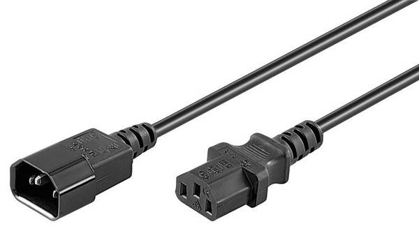MicroConnect Power Cord C13-C14 10m Black Extension Cable,10A/250V H05VV-F3x1mm2 CU, Female-Male