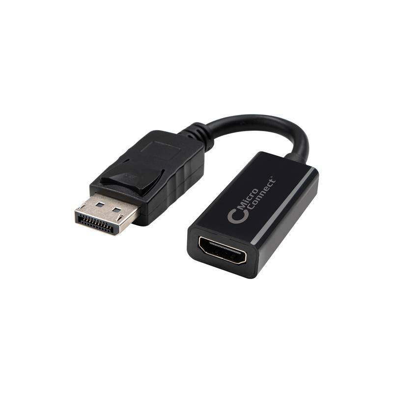 MicroConnect Adapter Displayport - HDMI M-F Support 1920*1080P, Passive Black, 5cm cable.-0