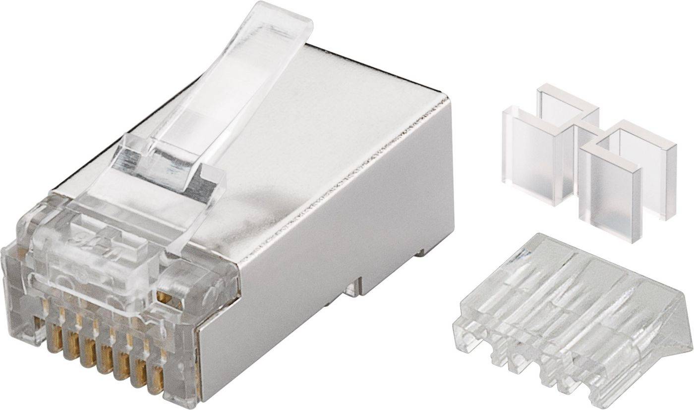MicroConnect Modular Plug CAT6 Plug 8P8C FTP Shielded 50pcs in one bag with Insertion Aid, For Stranded & Solid cable-0