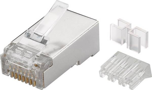 MicroConnect Modular Plug CAT6 Plug 8P8C FTP Shielded 10pcs in one bag with Insertion Aid, For Stranded & Solid cable