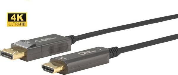 MicroConnect Premium Optic DP - HDMI Cable 20m cable, DP 1.4 - HDMI 2.0 Support 4K 60Hz, 18Gbps, YUV4:4:4, EDID/HDCP2.3