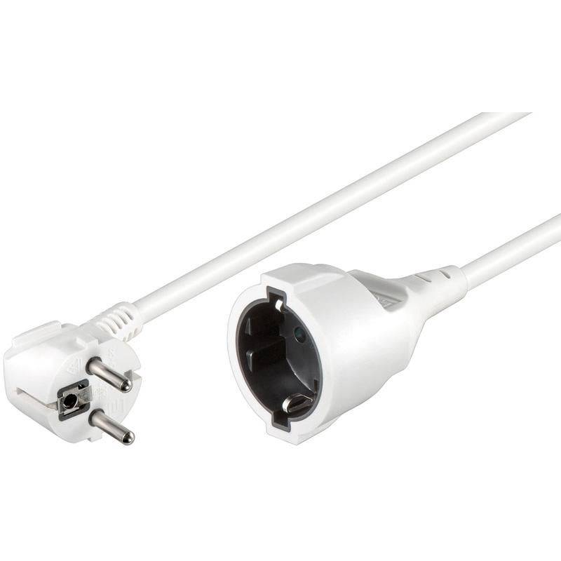 MicroConnect Schuko power extension M-F 5m Type F CEE 7/7-Type F CEE 7/4 3Gx1.5MM2, 16A, 250V, White-0