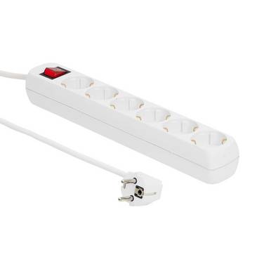 MicroConnect 6-way Schuko Socket 10M White With ON/OF switch and child  protection