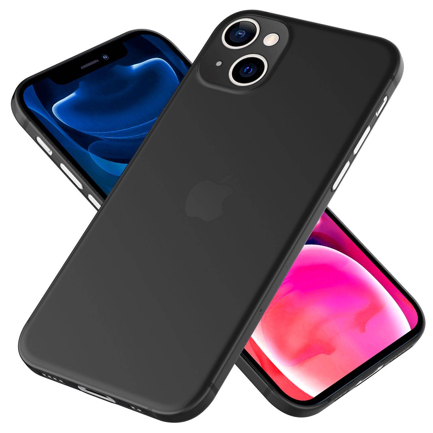 NALIA Extrem Dünnes Hardcase für iPhone 13 Mini, Durchsichtig 0,3mm Schlank Schwarz-0