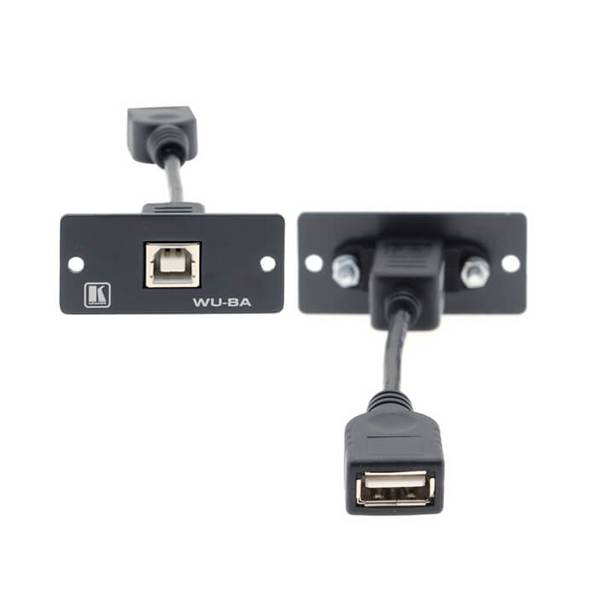 KRAMER WU-BA - Wall-Plate Einsatz (1x USB Typ-B/ USB Typ-A Durchgangsverbinder) - in weiß