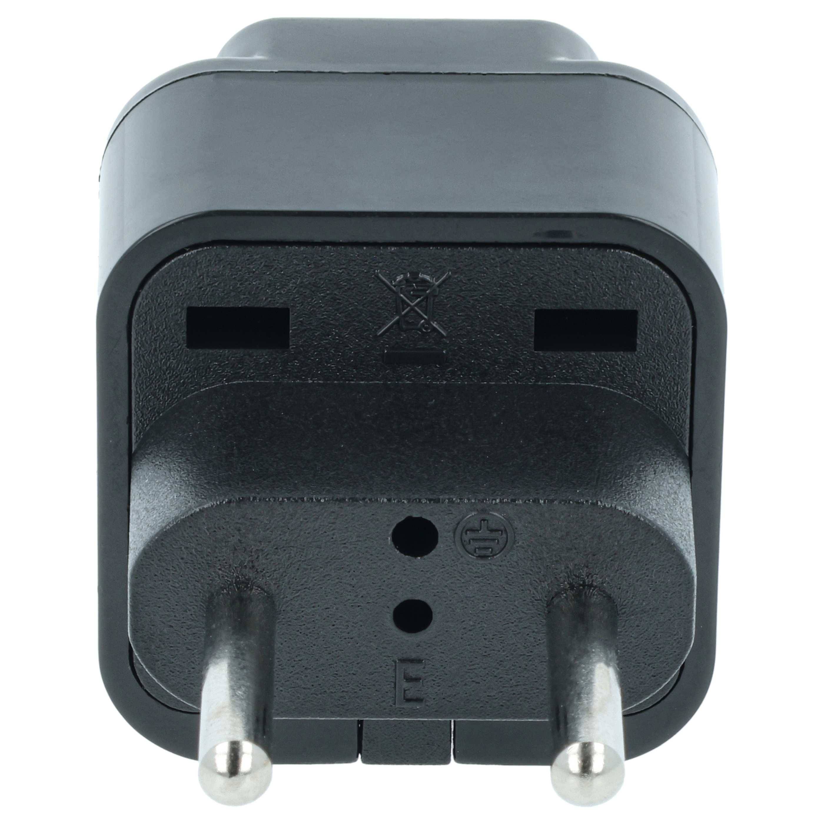 vhbw Reisestecker Adapter (Euro-Stecker auf UK/USA/China-etc.-Buchse) | Reiseadapter, Schwarz, 250 V / 16 A-3