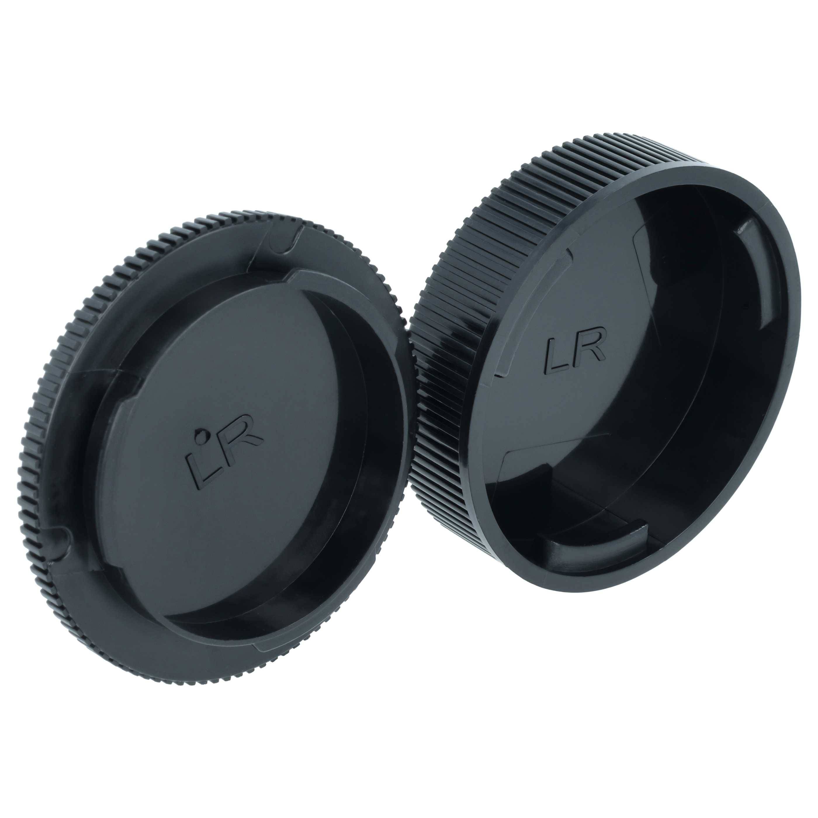vhbw Objektivdeckel-Set kompatibel mit Leica R Objektiven | Front- und Rückdeckel, Kunststoff Schwarz-1