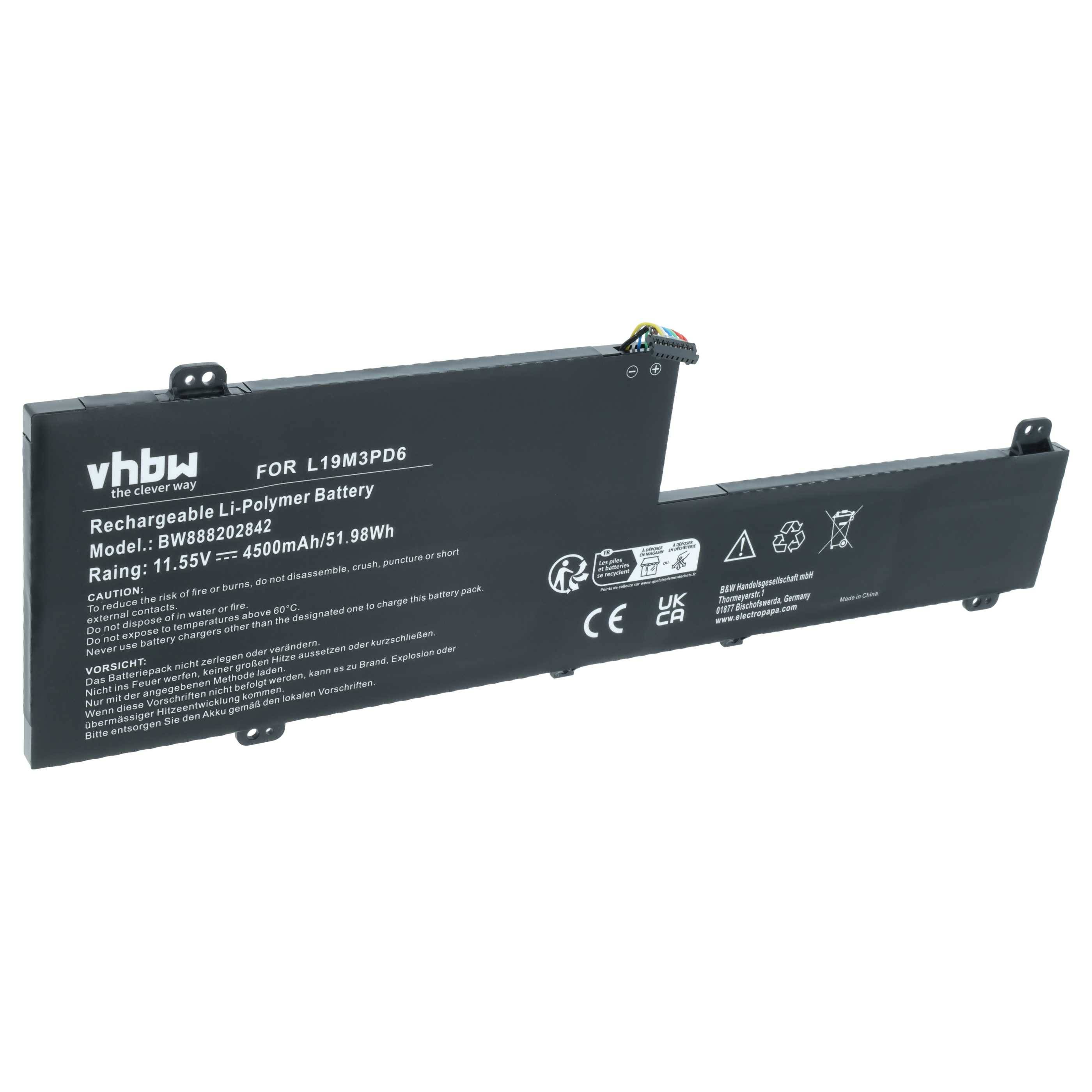 vhbw Akku kompatibel mit Lenovo IdeaPad Flex 5-14ITL05 82HS008BAU | Flex 5-14ITL05 82HS008CAU Notebook (4500 mAh, 11,55-0