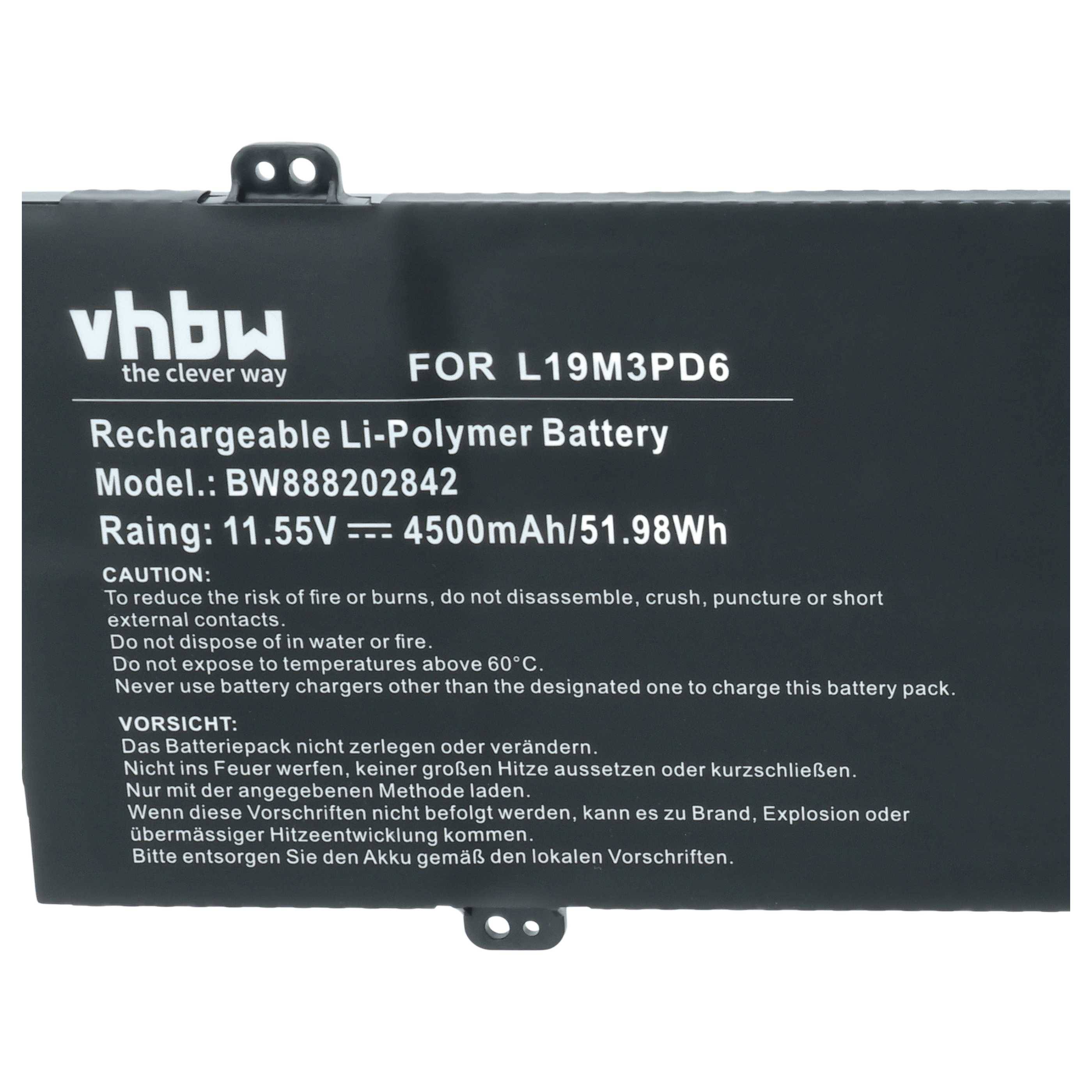 vhbw Akku kompatibel mit Lenovo IdeaPad Flex 5-14ITL05 82HS008BAU | Flex 5-14ITL05 82HS008CAU Notebook (4500 mAh, 11,55-3