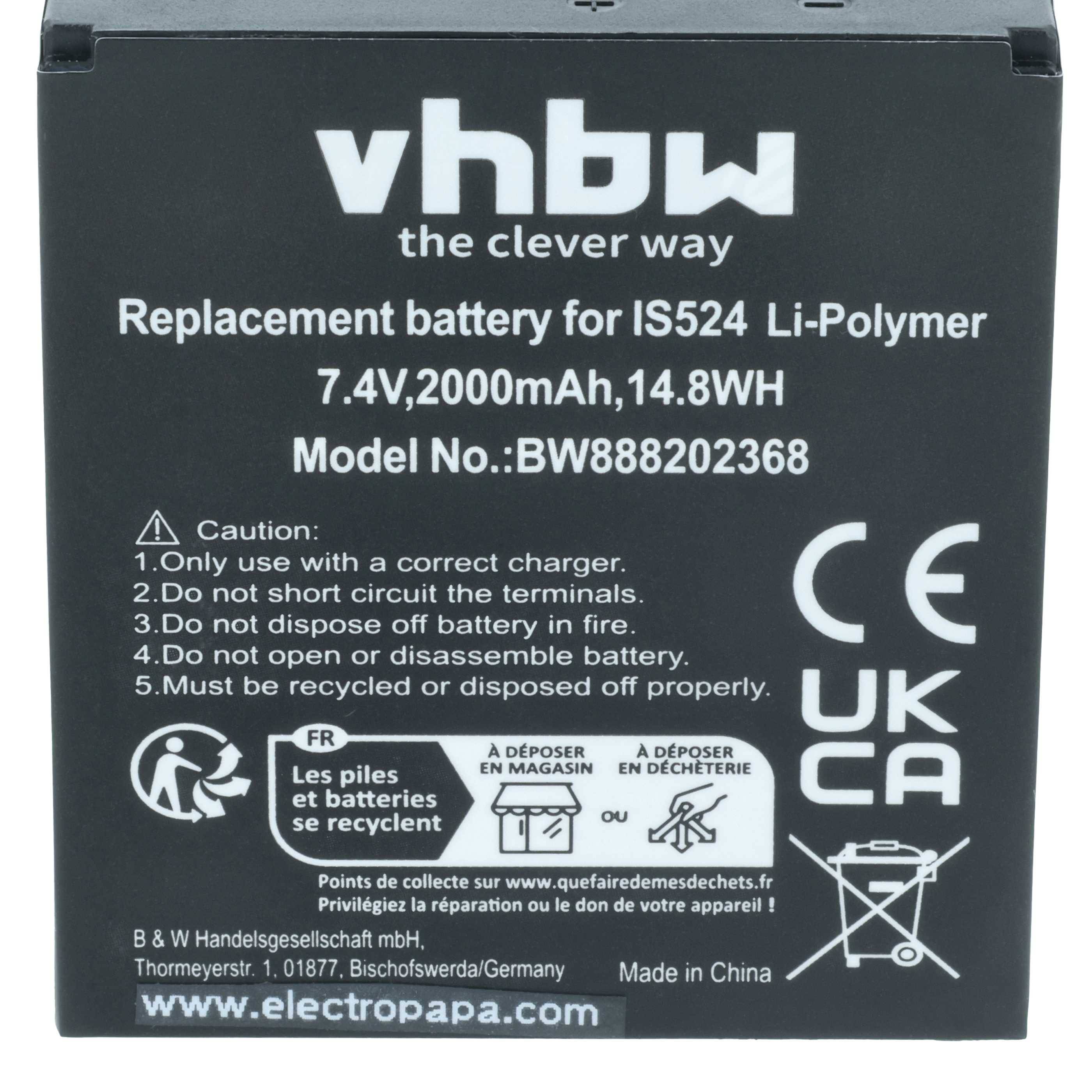 vhbw 5x Akku kompatibel mit Pax D210 | D210 BlueTooth, D210 GPRS, myPOS D210 Wifi Barcodescanner POS (2000 mAh, 7,4 V-3