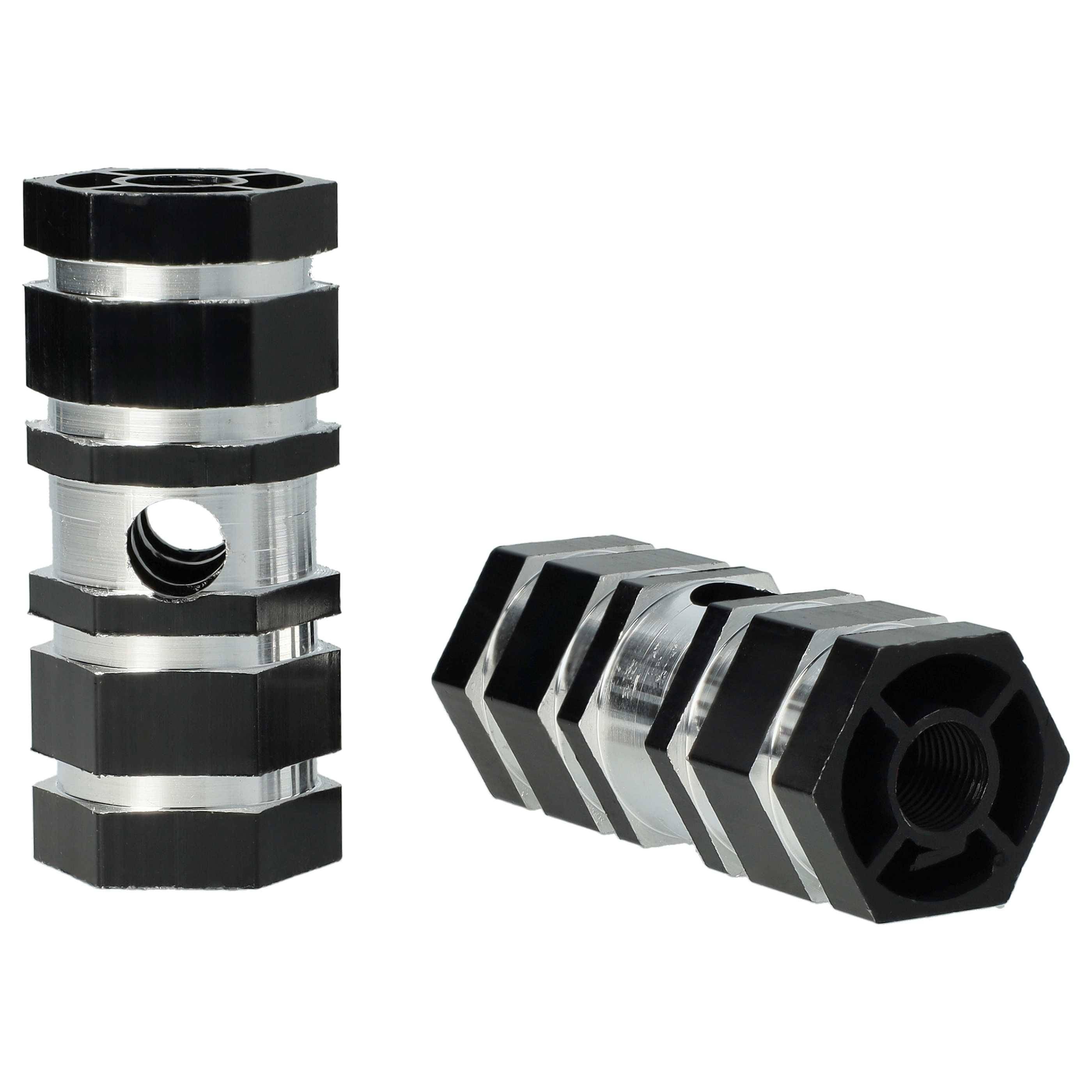 vhbw 2x Fußrasten für Fahrrad | BMX Bike, Mountainbike - BMX Pegs, 6,6 x 2,5 cm, Schwarz-1