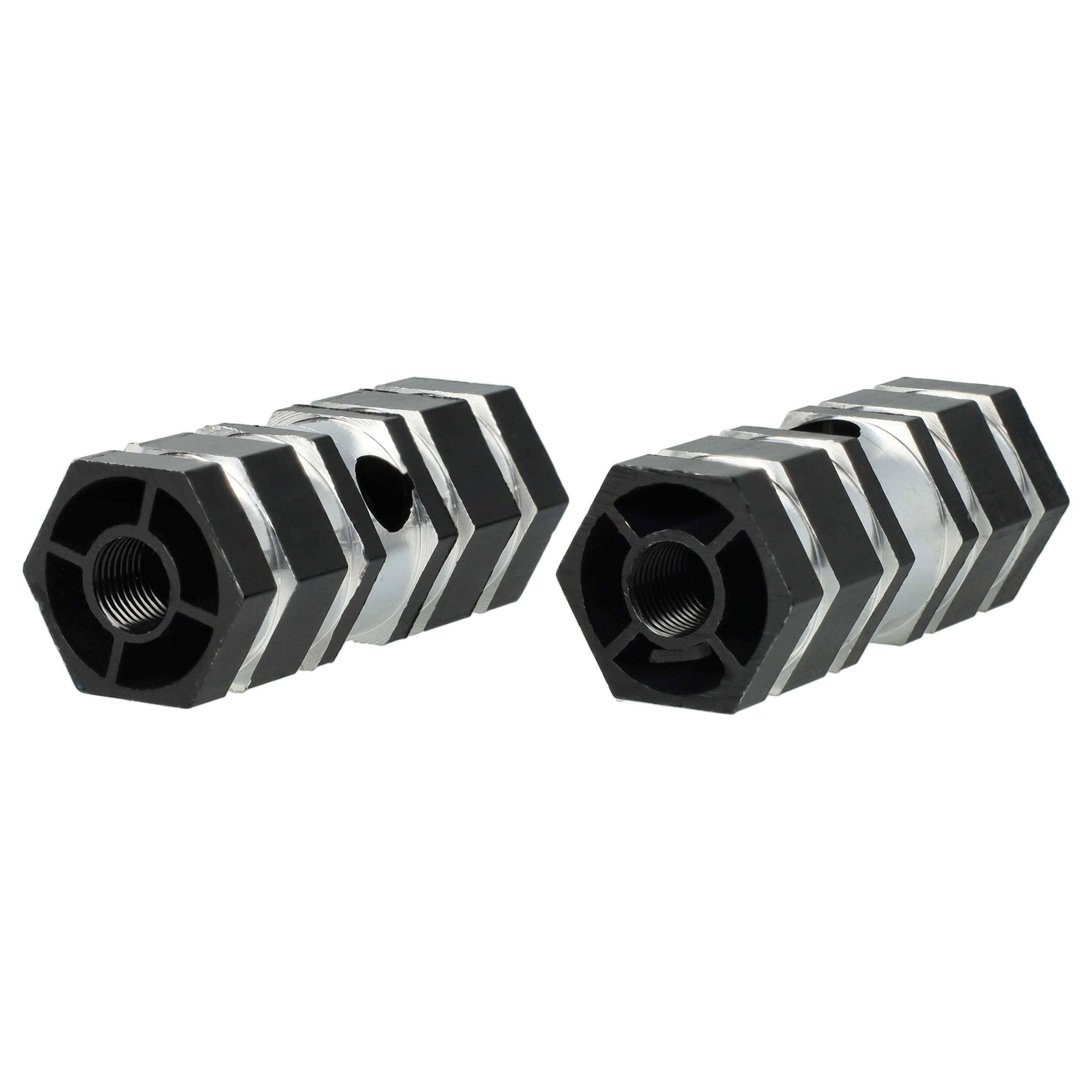 vhbw 2x Fußrasten für Fahrrad | BMX Bike, Mountainbike - BMX Pegs, 6,6 x 2,5 cm, Schwarz-2