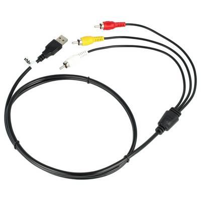 vhbw USB auf Cinch AV-Kabel kompatibel mit HDD-Playern | Stereo-AV-Anlagen - USB A 2.0 Stecker auf 3 Cinch Stecker, 1,4m-0
