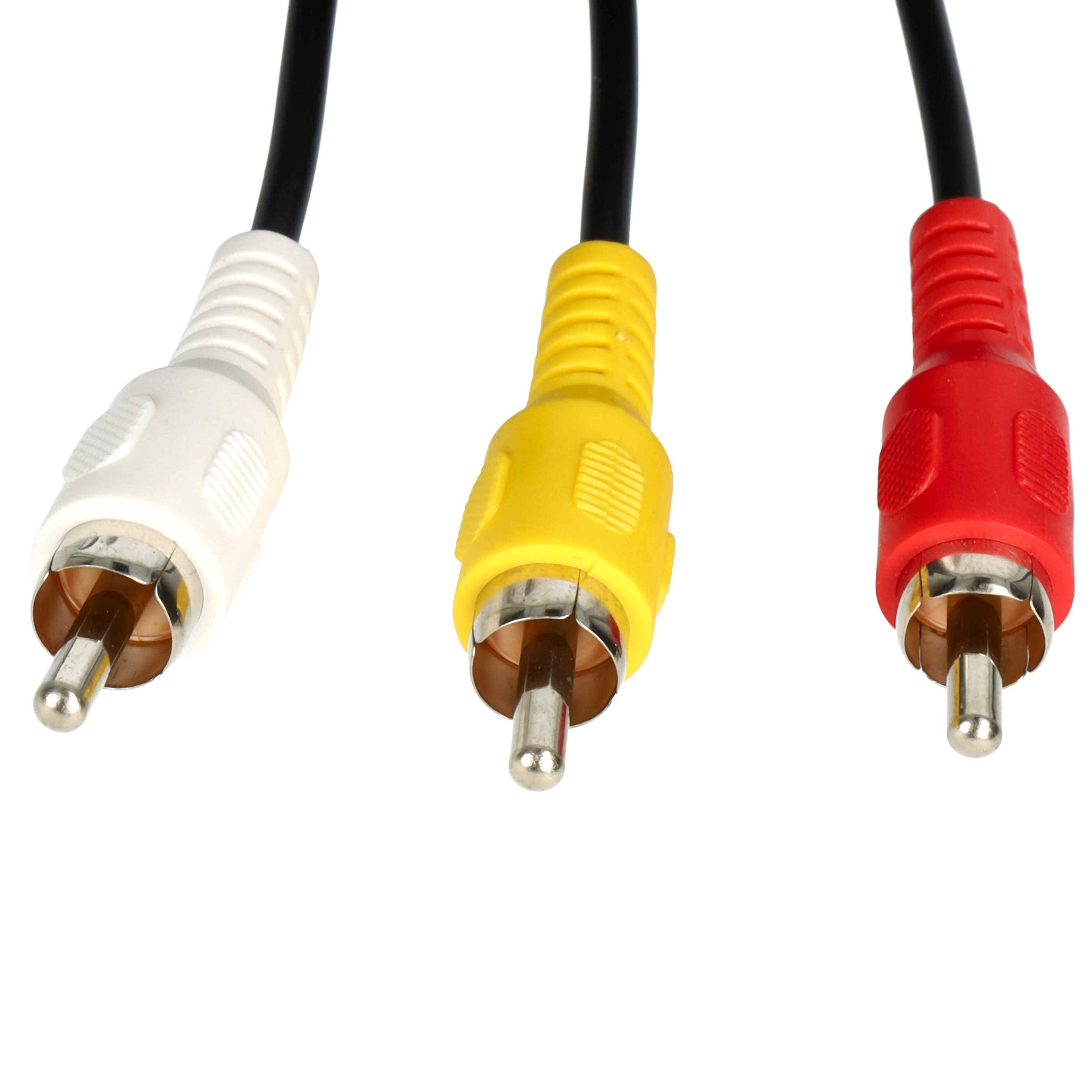 vhbw USB auf Cinch AV-Kabel kompatibel mit HDD-Playern | Stereo-AV-Anlagen - USB A 2.0 Stecker auf 3 Cinch Stecker, 1,4m-4