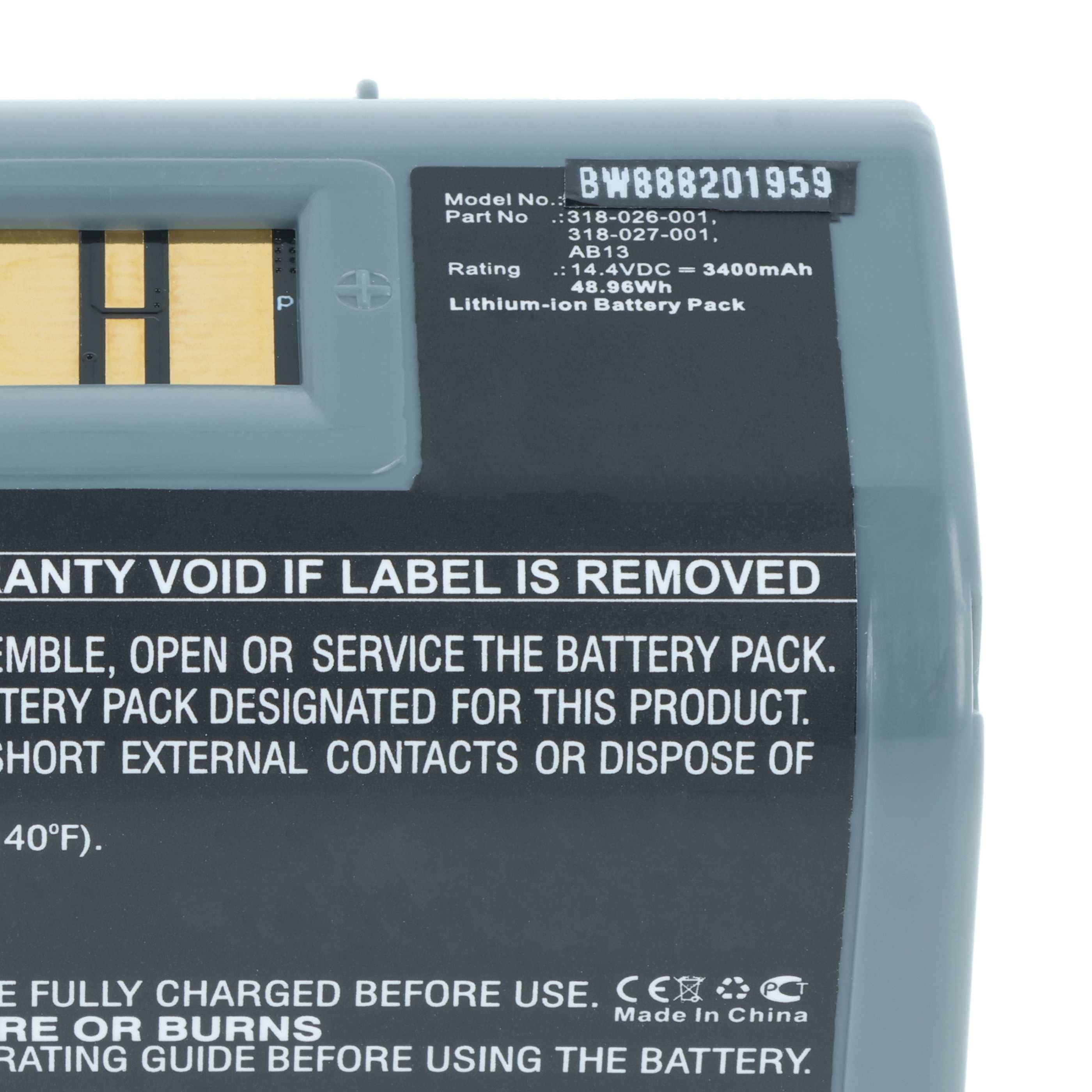 vhbw Akku Ersatz für Intermec 318-026-001 | 318-026-003 für Drucker Kopierer Scanner Etiketten-Drucker (3400 mAh, 14,4 V-1