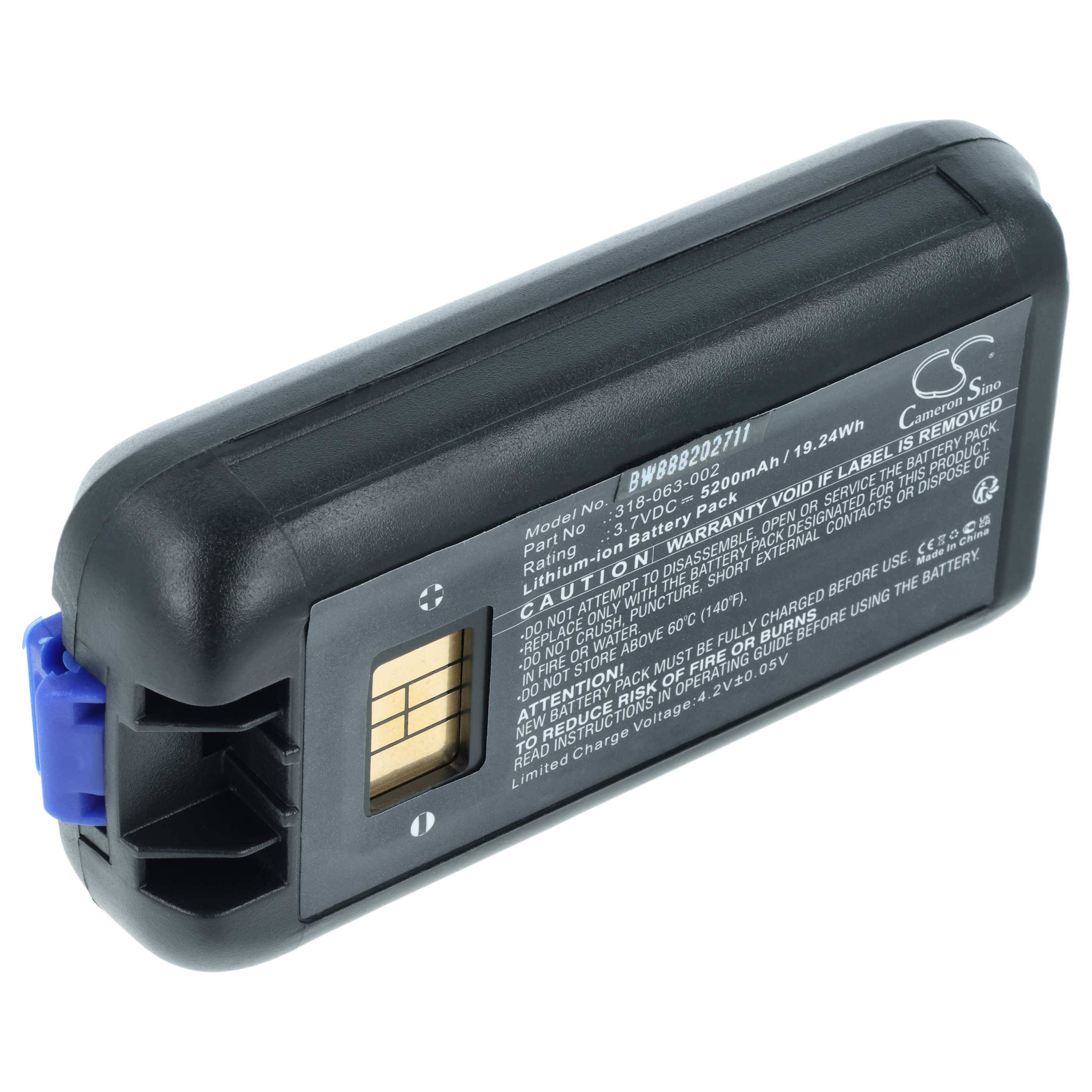 vhbw Akku kompatibel mit Honeywell CK75 | CK70, CK3XR, CK71, CK65, CK3, CK3X, CK3B Handheld Computer Scanner (5200 mAh-0