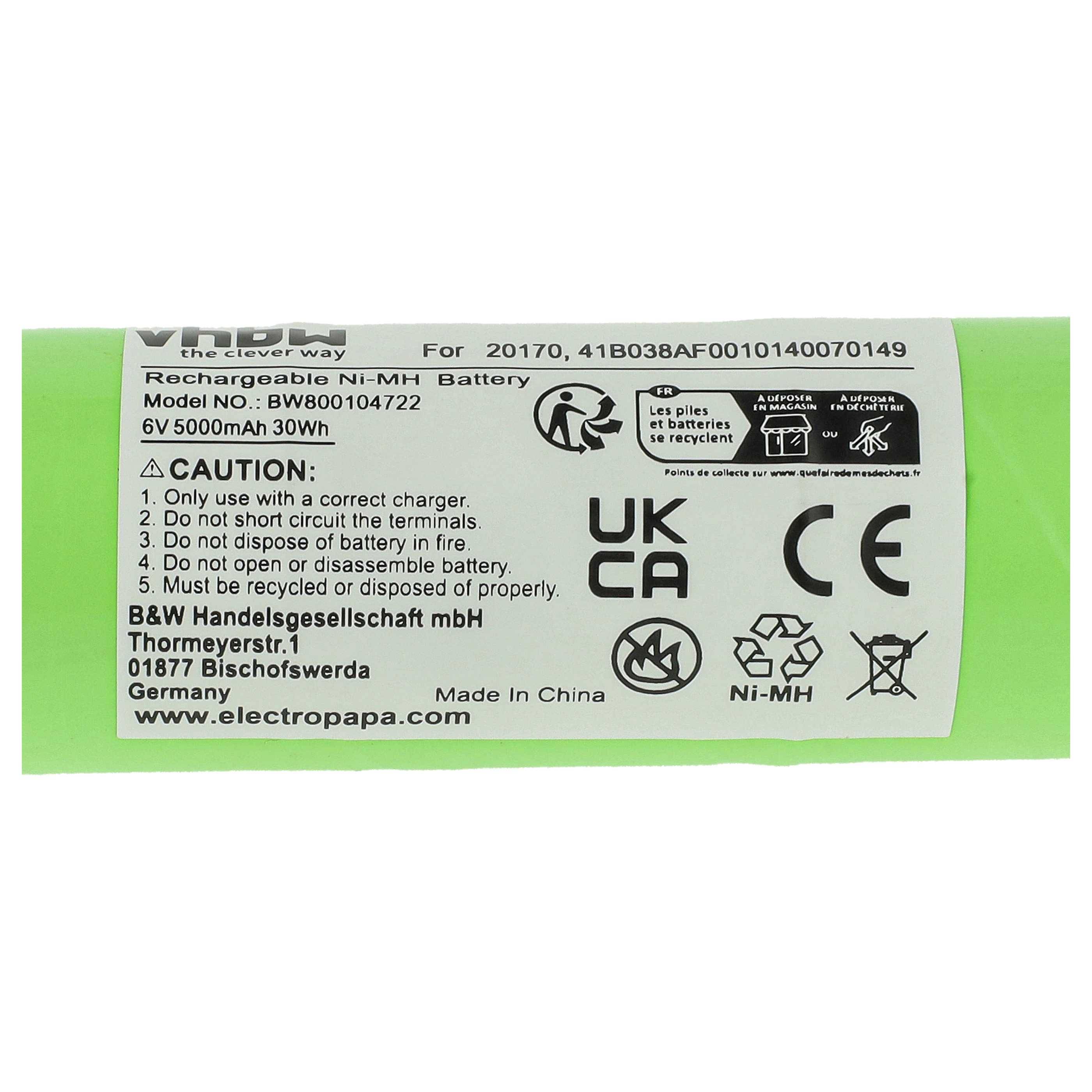 vhbw 5x Akku kompatibel mit GE 41B038AF00101 | 40070149 Taschenlampe Kopflampe (5000 mAh, 6 V, NiMH)-2
