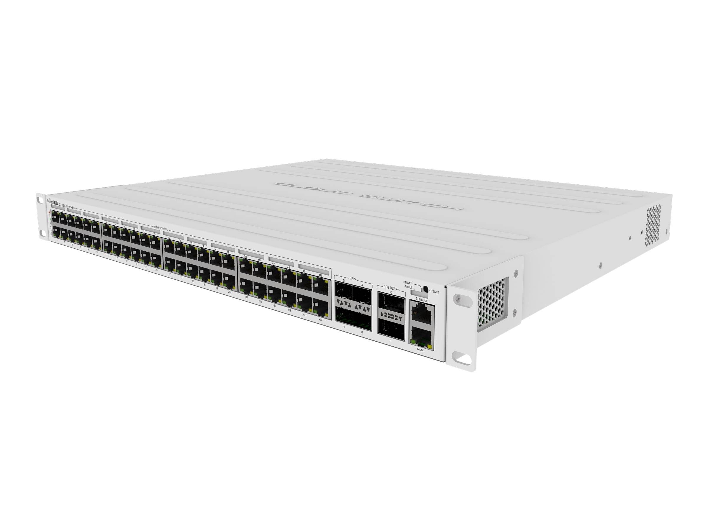 MikroTik CRS354-48P-4S+2Q+RM - Switch - L3 - 48 x 10/100/1000 (PoE+) + 4 x 10 Gigabit SFP+ + 2 x 40 Gigabit QSFP+ - Desk-0