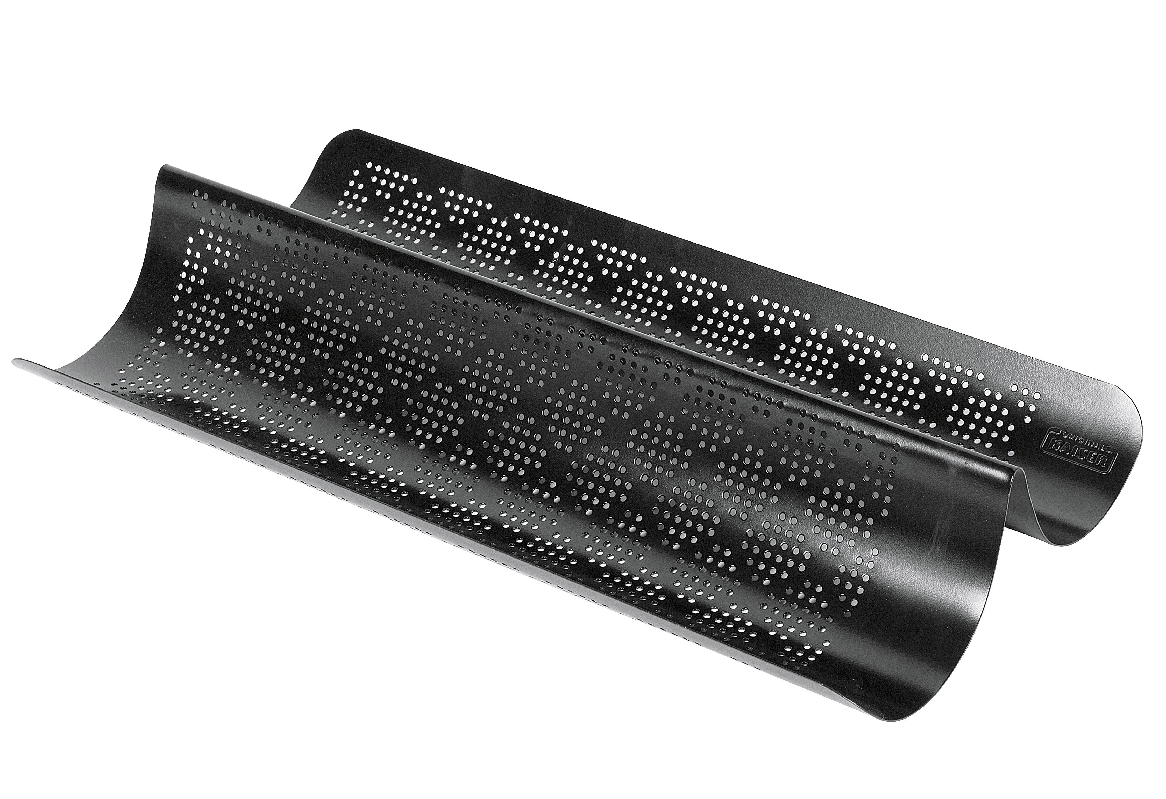 Kaiser Inspiration Baguette Backblech perforiert 40,5 x 20cm, Baguette Backform für 2-0