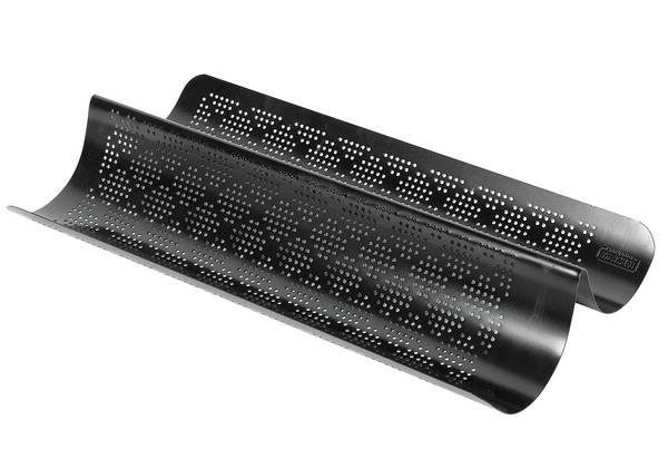 Kaiser Inspiration Baguette Backblech perforiert 40,5 x 20cm, Baguette Backform für 2
