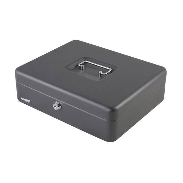 HMF Geldkassette mit Zylinderschloss 30x24x9cm farbig sortiert (blau,weiß,schwarz,rot)-4