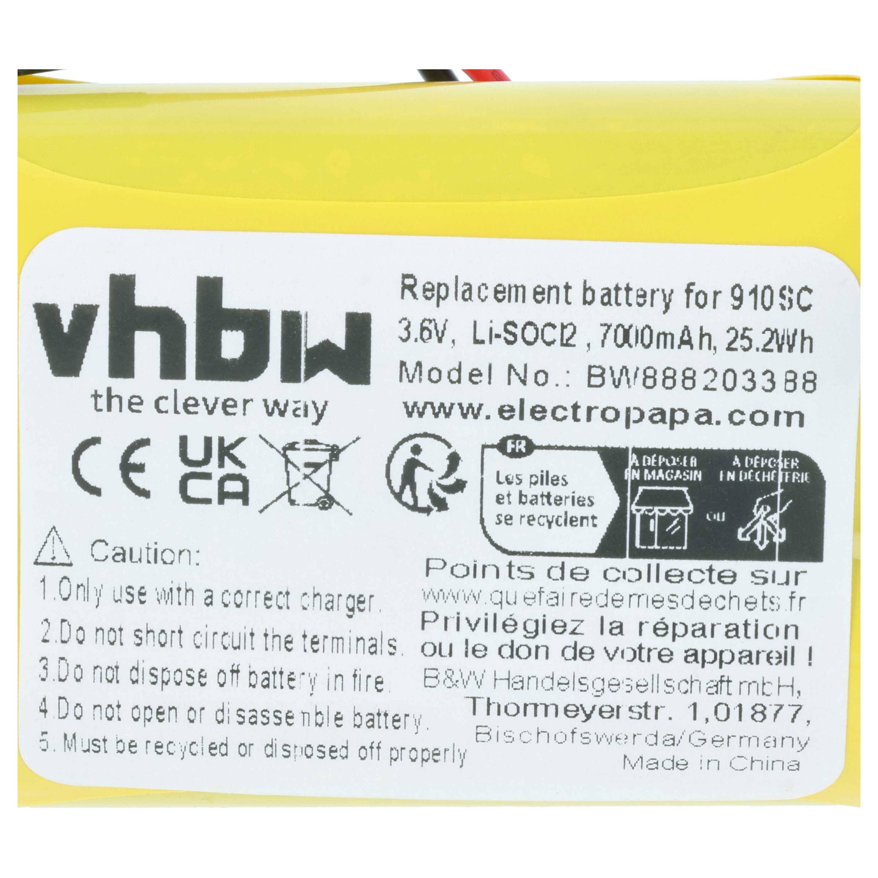vhbw 5x Batterie kompatibel mit ABB 1s2 PLS17500 PLC | Programmable Logic Controller (7000 mAh, 3,6 V, Li-SOCl2)-3