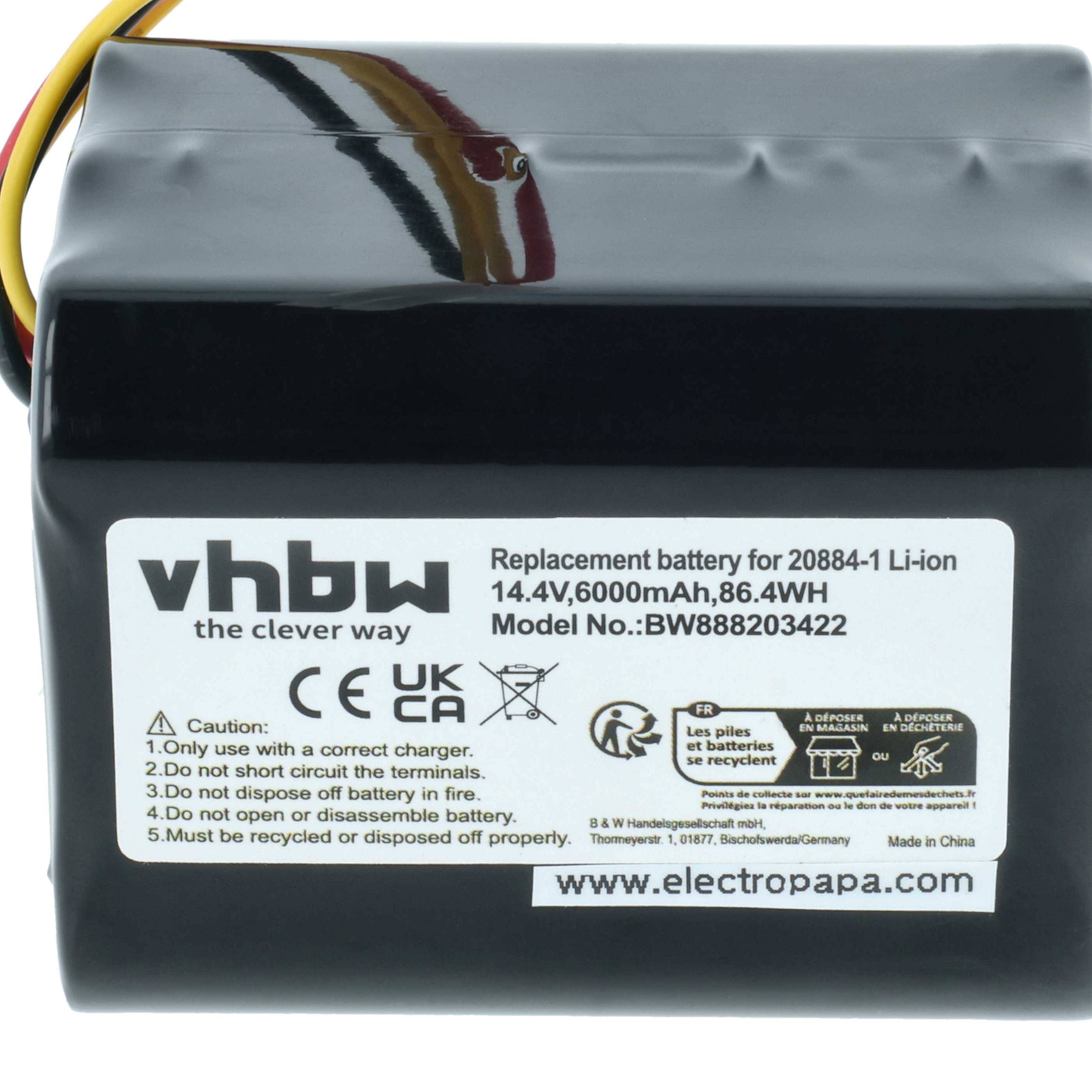 vhbw Akku Ersatz für Vorwerk 20884-1 | 4NCR18650P2-C001A, 4NCR18650P2-C002A für Staubsauger (6000 mAh, 14,4 V, Li-Ion)-3