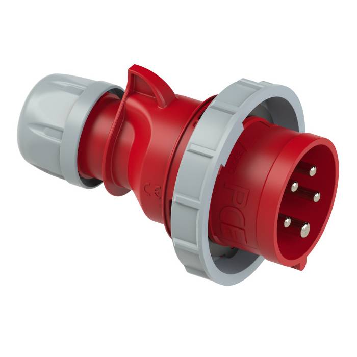 PC ELECTRIC 70252-6 - CEE-Phasenwender Stecker "SHARK" (400V / 32A | 5-polig 6h | IP67) - in rot/grau-0