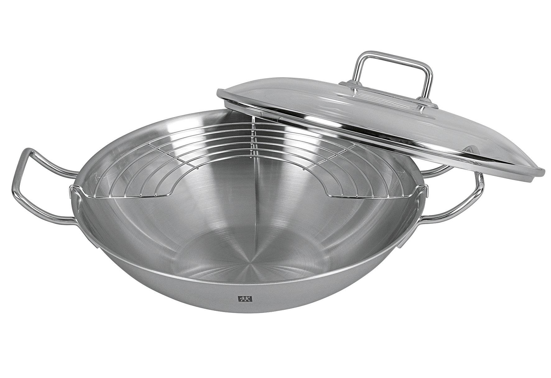 ZWILLING Wok, Inkl. Glasdeckel und herausnehmbaren Gittereinsatz, Induktionsgeeignet, Ø 32 cm,-2