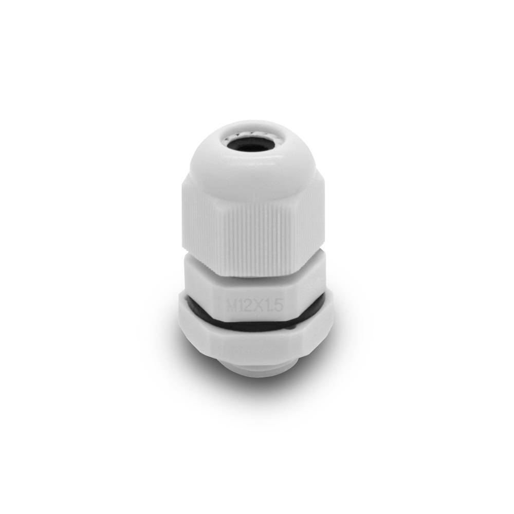 20x Kabelverschraubungen IP68 Grau M12 x 1,5 mm mit metrischem Anschlussgewinde und Gegenmutter-1