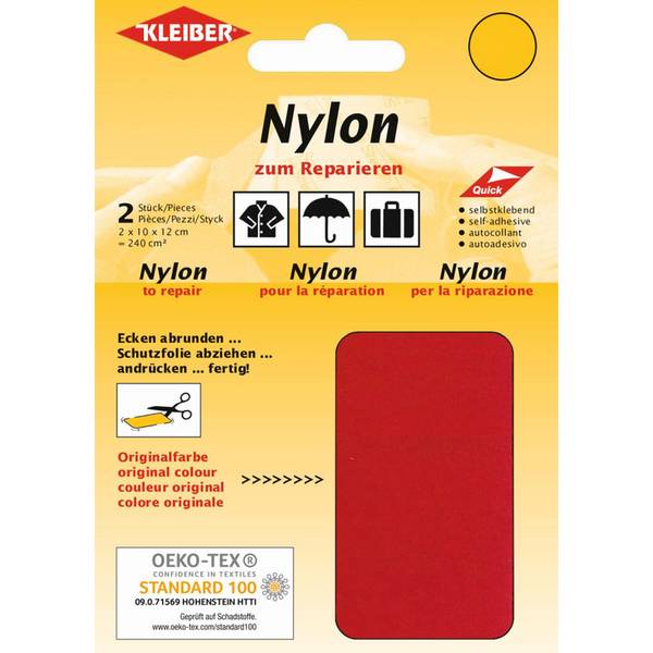 KLEIBER Nylon-Flicken, selbstklebend, hellrot