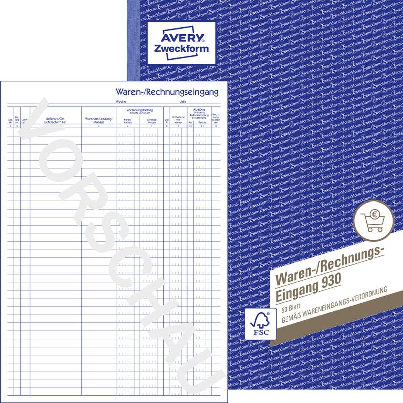 AVERY Zweckform Formularbuch "Waren-/Rechnungseingangsbuch"-0