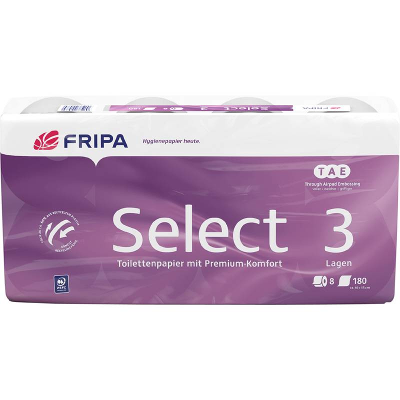 Fripa Toilettenpapier Select, 3-lagig, hochweiß-0