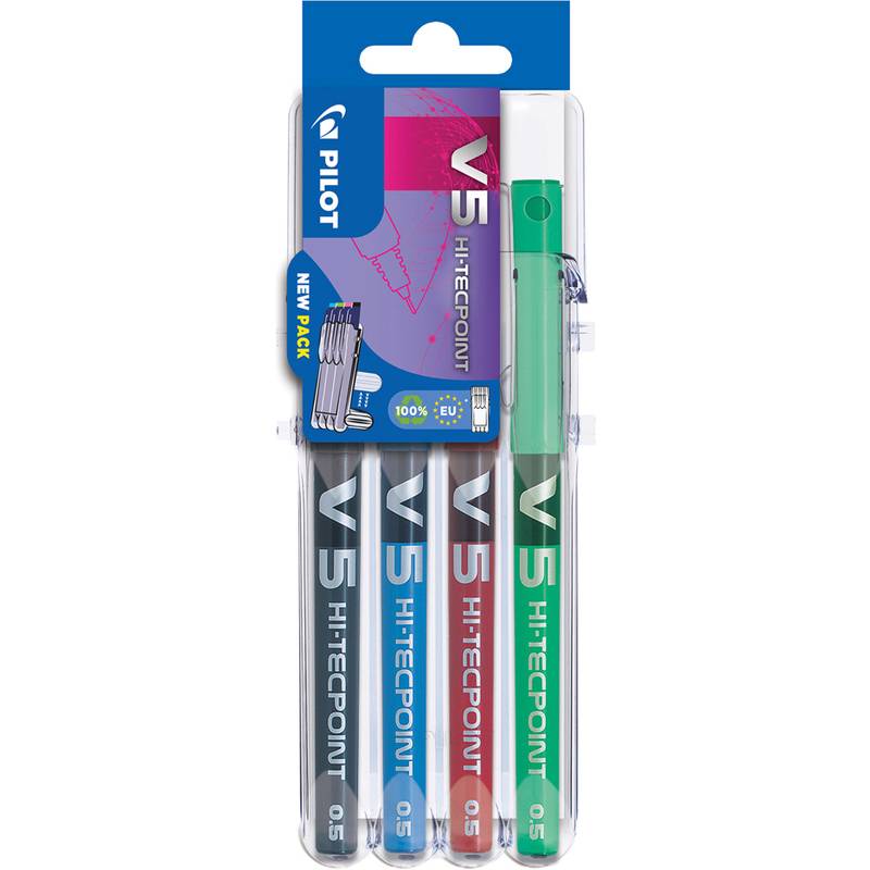 PILOT Tintenroller Hi-Tecpoint V5 Set2Go, 4er Etui-0