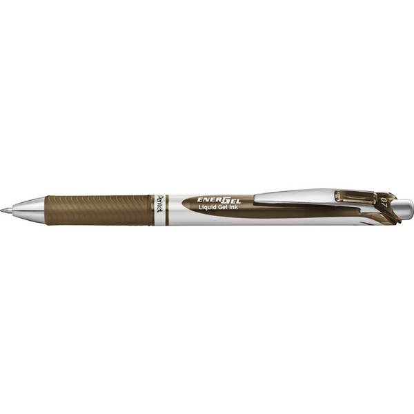 Pentel Energel BL77, Ausziehbarer Gelschreiber, Sepia, Grau, Silber, Rund, 0,7 mm, Tinte auf Wasserbasis