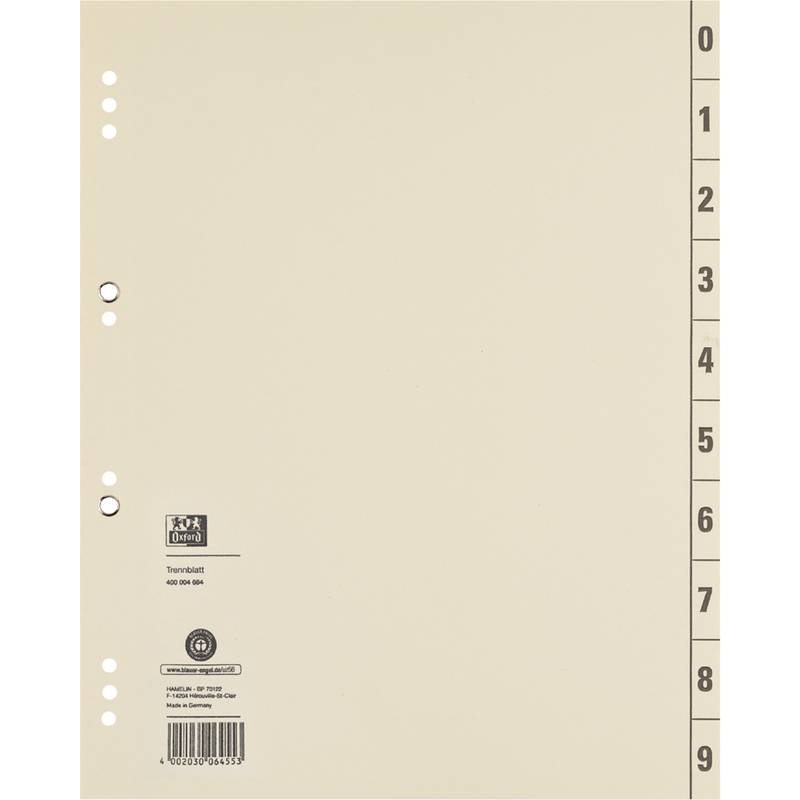Oxford Trennblätter, 2-seitig bedruckt, chamois, 240 x 300mm-0