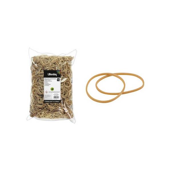 Wonday Gummiringe im Beutel, natur, 76 mm, Großpackung