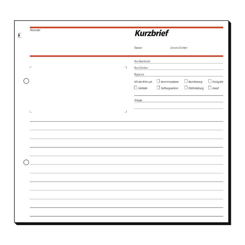 sigel Formularbuch "Kurzbrief", 2/3 A4, 50 Blatt, SD / CFB-0