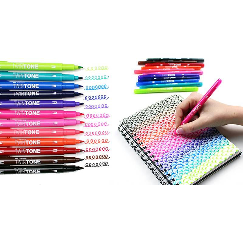 Tombow Doppelfasermaler "TwinTone" Bright Colours, 12er Set-0