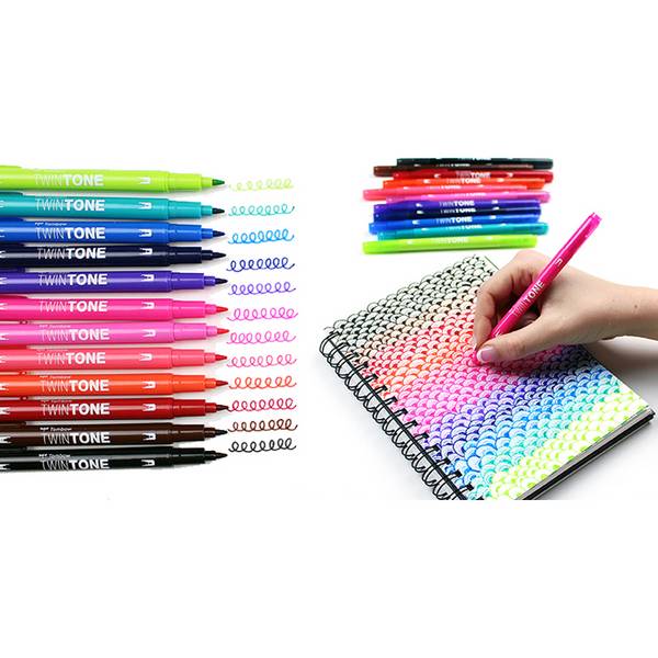 Tombow Doppelfasermaler "TwinTone" Bright Colours, 12er Set