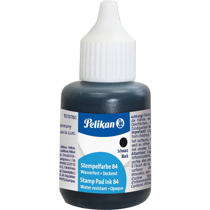 Pelikan Stempelfarbe 84, wasserfest, schwarz, 30 ml-0