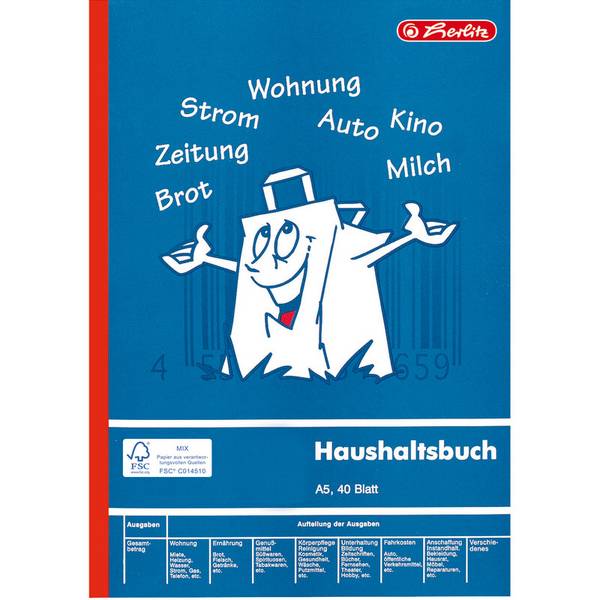 herlitz Formularbuch "Haushaltsbuch", DIN A5, 40 Blatt