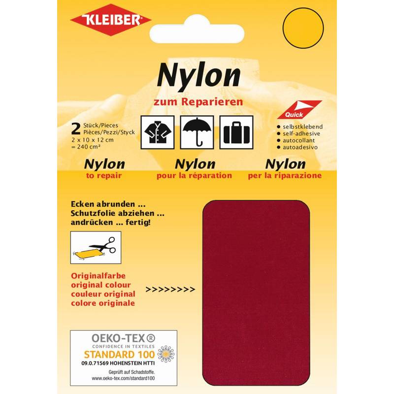 KLEIBER Nylon-Flicken, selbstklebend, dunkelrot-0
