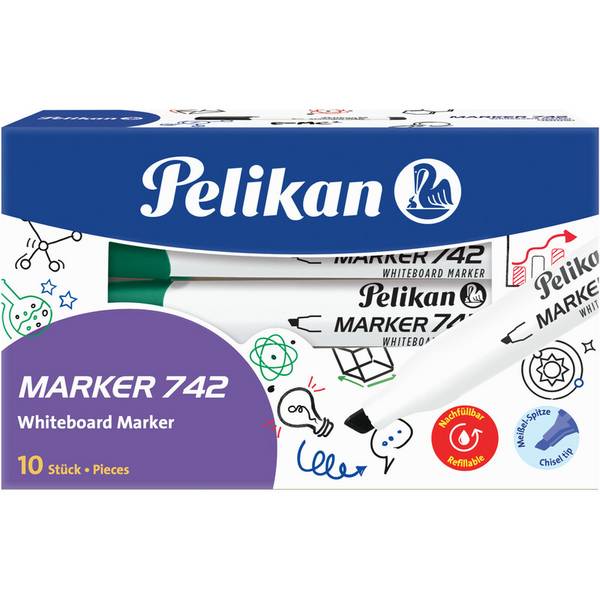 Pelikan Whiteboard-Marker 742, Keilspitze, grün