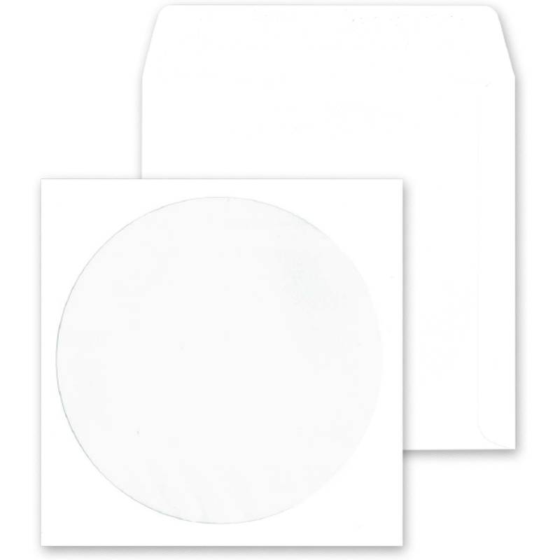 MAILmedia CD-/DVD-Papiertaschen, mit Fenster, Offset weiß-0
