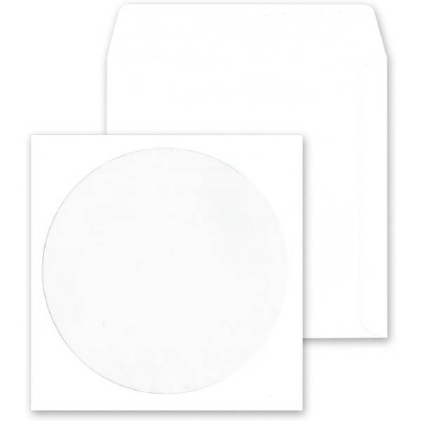 MAILmedia CD-/DVD-Papiertaschen, mit Fenster, Offset weiß